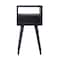 Homeroots 22" Black Solid Wood Square One Drawer Nightstand 651609 - alternate 1