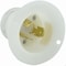 Leviton Locking Inlet, 15 A, 125V AC, Single Phase, 2 Pole, Flush Mount, Screw Terminals, White 4716-C - alternate 1