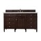 James Martin Vanities Brittany 60'' S Vanity, Burnished Mahogany w/ Victorian Sil Silestone Top w/ Wireless Charger 650-V60S-BNM-FVSL - alternate 1