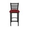 Holland Bar Stool Co 25" Stationary Counter Stool, Black Wrinkle, Graph Ruby Seat 40025BW016 - alternate 4