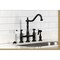 Kingston Brass Bridge Kitchen Faucet with Brass Sprayer, Matte Black KS1270BPLBS - alternate 2
