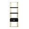 Homeroots 71" Black Stainless Steel and Wood Three Tier Etagere Bookcase with A Drawer 544734 - alternate 5