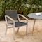 Armen Living Beckham Outdoor Patio Dining Chair in Light Eucalyptus Wood and Charcoal Rope LCBECHDKGRY - alternate 5