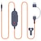 Delton Ascent Replacement USB/USBC Cable for Kids Learning Computer Headset Headphones, Orange S35 - alternate 1