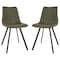 Leisuremod Markley Modern Leather Dining Chair with Metal Legs, Olive Green, 2PK MC18G2 - alternate 1
