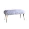 Homeroots 18in White and Gold Upholstered Faux Fur Bench 347539 - alternate 1