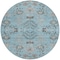 Homeroots 8' Sky Blue Gray And Charcoal Round Floral Washable Indoor Outdoor Area Rug 605487 - alternate 6