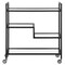 Homeroots Black Steel And Glass Rolling Bar Cart 530449 - alternate 3