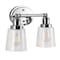 Jonathan Y Beverly 15" 2-Light Iron/Seeded Glass Classic Cottage LED Vanity Light, Chrome JYL7531A - alternate 6