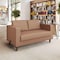 Flash Furniture HERCULES Artemis Cognac LeatherSoft Reception Loveseat w/2 AC Outlets/1 USB/1 USB-C Ports ZB-8921-2S-COGNAC-GG - alternate 4