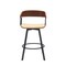 Homeroots 27" Cream and Black Faux Leather with Metal Swivel Counter Height Bar Chair 534450 - alternate 1