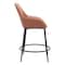 Homeroots Set of Two 25" Brown And Black Faux Leather And Steel Counter Height Bar Chairs 555710 - alternate 5