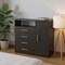 Homeroots 36" Black Manufactured Wood Four Drawer Combo Dresser 477811 - alternate 3