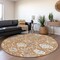 Homeroots 8' Copper Ivory And Gray Round Damask Washable Indoor Outdoor Area Rug 599408 - alternate 4