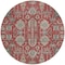Homeroots 8' Red Beige And Charcoal Round Oriental Washable Indoor Outdoor Area Rug 582130 - alternate 6