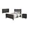 Homeroots Three Piece Black Solid Wood Bedroom Set 569572 - alternate 3