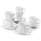 Our Table Simply White Fine Ceramic 6 Piece Square Cup and Saucer Set in White 133052.02 - alternate 3