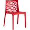 Homeroots Set of Two Red Heavy Duty Plastic Outdoor Stacking Dining Chairs, 2PK 565269 - alternate 3