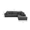 Homeroots Dark Gray Italian Leather Modular L Shaped Two Piece Corner Sectional 482255 - alternate 2
