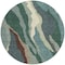 Homeroots 8' Sage Brown And Beige Round Abstract Washable Indoor Outdoor Area Rug 601004 - alternate 4