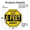 Signmission Please Stay 6 Feet Away, 18 Inch X 18 Inch, Vinyl Decal OC-D-18-198 - alternate 2