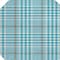 Homeroots 8' Teal Blue Ivory And Brown Round Plaid Washable Indoor Outdoor Area Rug 601520 - alternate 3