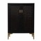 Homeroots Modern Rustic Black Gold and Faux Rattan Bar Cabinet 401699 - alternate 1
