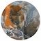 Homeroots 8' Round Orange Round Abstract Washable Non Skid Indoor Outdoor Area Rug 559465 - alternate 3
