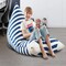 Homeroots 35" Navy Blue And White Fabric Striped Bean Bag Cover 546271 - alternate 8