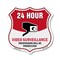Signmission 24 Hour Surveillance Shield Sign Video S, 18 Inch X 18 Inch, Plastic Sign SHI-P-18-348 - alternate 1