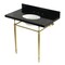 Kingston Brass 36" Black Granite Console Sink with Brass Legs, 8-Inch, 3-Hole, Black Granite/Brushed Brass KVPK3622K87 - alternate 1