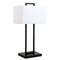 Homeroots 28" Black Metal Table Lamp With White Shade 524322 - alternate 1