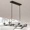 Vaxcel Lander 6 Light Matte Black Linear Chandelier Island Pendant Fixture with Clear Glass Globes H0278 - alternate 5