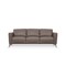 Homeroots 83" Taupe Leather Sofa With Black Legs 491285 - alternate 1