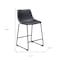 Homeroots Set of Two 24" Black Faux Leather and Steel Counter Height Bar Chairs, 2PK 555738 - alternate 3