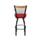 Holland Bar Stool Co Eleanor 30in Swivel Bar Stool with Black Wrinkle Finish, Medium Back and Canter Red Seat 880 - alternate 5