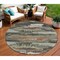 Homeroots 8' Charcoal Copper And Ivory Round Abstract Washable Indoor Outdoor Area Rug 612487 - alternate 1