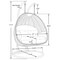 Leisuremod Mendoza Charcoal Wicker Hanging 2 person Egg Swing Chair with Dark Green Cushions MSCCH-53DG - alternate 4