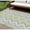 Homeroots 9' X 12' Green Ivory And Gray Geometric Washable Indoor Outdoor Area Rug 581543 - alternate 1