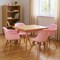 Homeroots Set Of Four Pink And Brown Heavy Duty Plastic And Wood Juvenile Side Chairs, 4PK 554663 - alternate 4