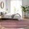 Homeroots 8' Red And Burgundy Round Striped Washable Indoor Outdoor Area Rug 610590 - alternate 5
