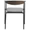 Leisuremod Kora Modern Leather Dining Arm Chair with Iron Legs in Charcoal KCWN-21CHR - alternate 4