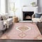Homeroots 8' X 10' Pink Green And Ivory Oriental Washable Indoor Outdoor Area Rug 598439 - alternate 4