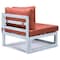 Leisuremod Chelsea 6-Piece Patio Sectional Weathered Grey Aluminum With Orange Cushions CSWGR-6OR - alternate 6