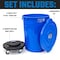 Magnum Tool Blue 32 Gallon Trash Can Set, Trash Can, Quiet Dolly, and Reinforced Lid, 2 Set CMTC-CLD0-32B02 - alternate 3