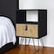 Homeroots 30" Black And Natural Wood One Drawer Nightstand 553690 - alternate 1