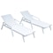 Leisuremod Marlin Patio Chaise Lounge Chair with Armrests in White Aluminum Frame, White, 2PK MLAW-77W2 - alternate 1