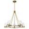 Nuvo Valentine, 5 Light Chandelier, Vintage Brass Finish, Hammered Glass 60/8268 - alternate 1