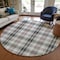 Homeroots 8' Black Ivory And Red Round Plaid Washable Indoor Outdoor Area Rug 597083 - alternate 4