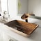 Vigo Donatello Wooden Brown Glass 23 in. L x 15 in. W x 5 in. H Rectangular Vessel Bathroom Sink VG07046 - alternate 3